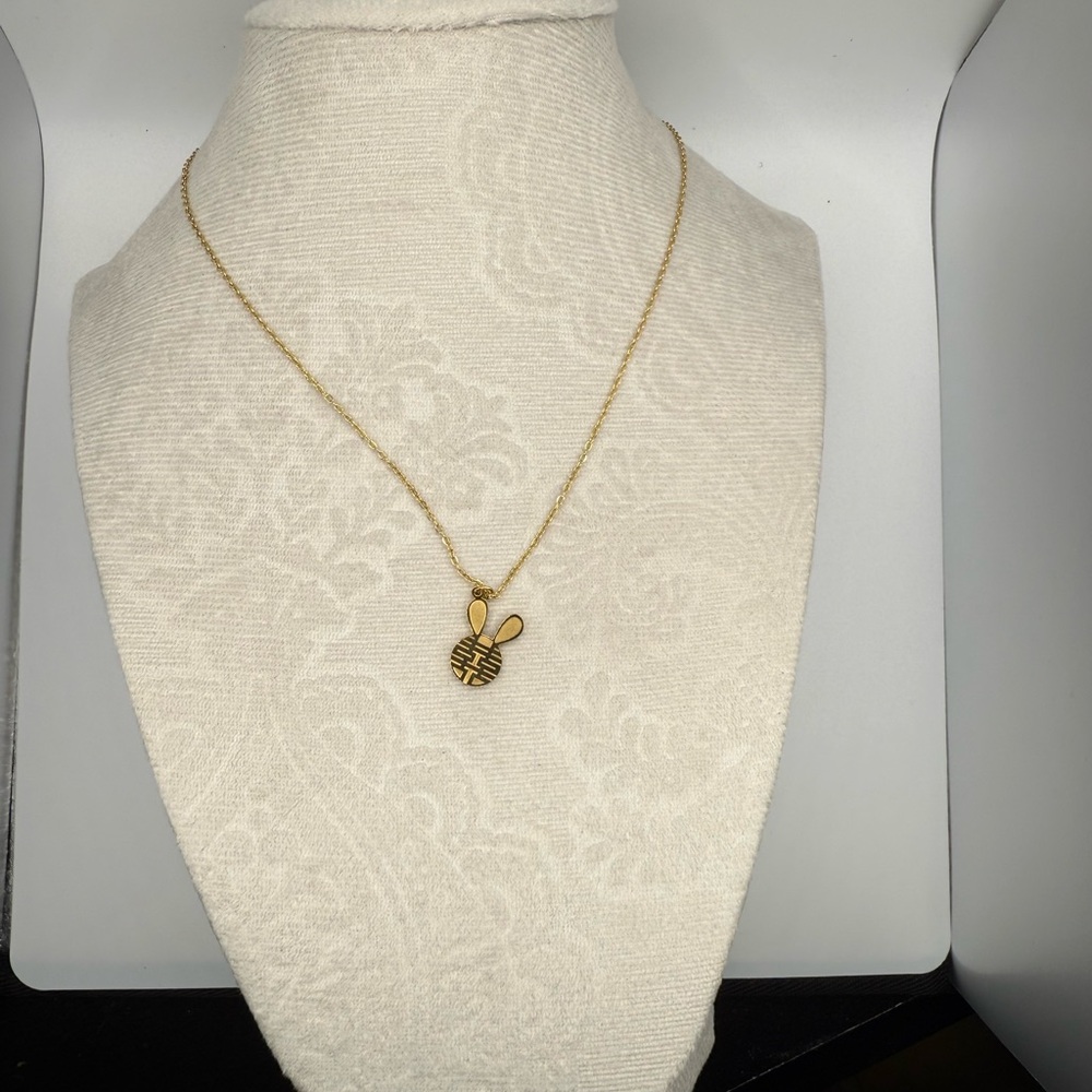 Gold Bunny Pendant Necklace